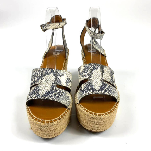 Womens Franco Sarto Talya Espadrille Wedge Sandal Snakeskin Platform Clemens 9.5 - Picture 3 of 8